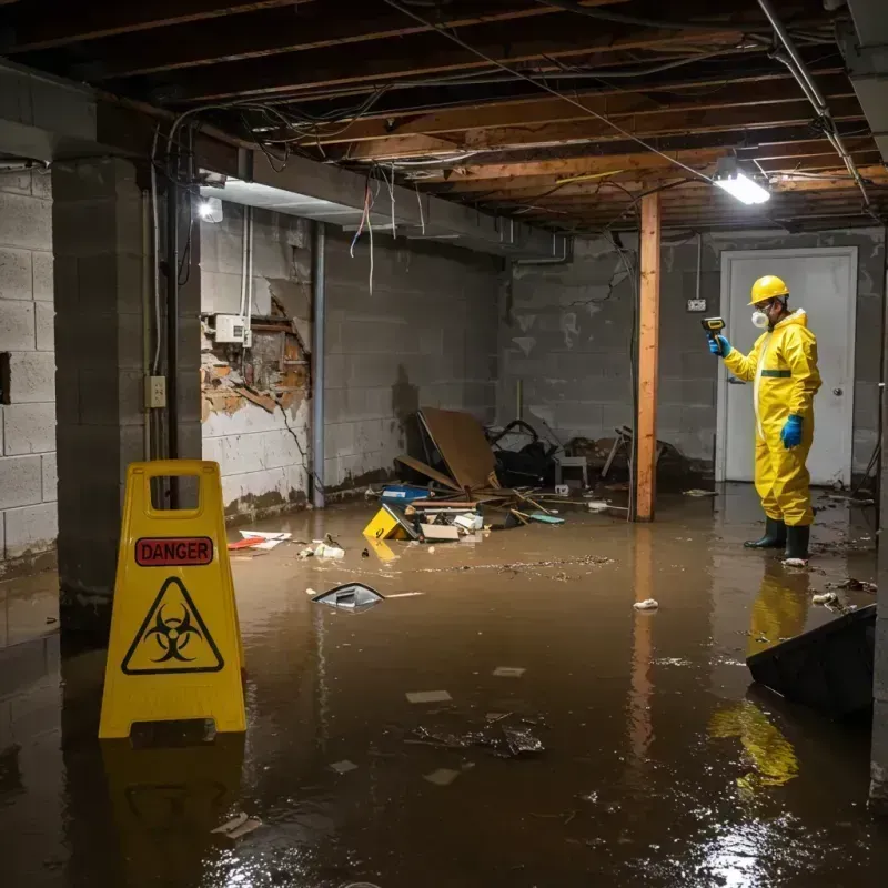 Flooded Basement Electrical Hazard in Bradley, IL Property