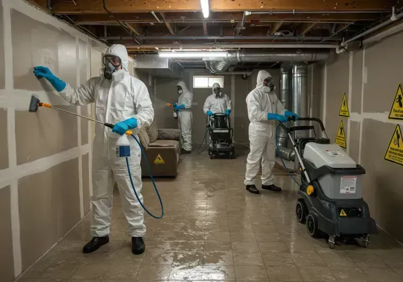 Basement Moisture Removal and Structural Drying process in Bradley, IL